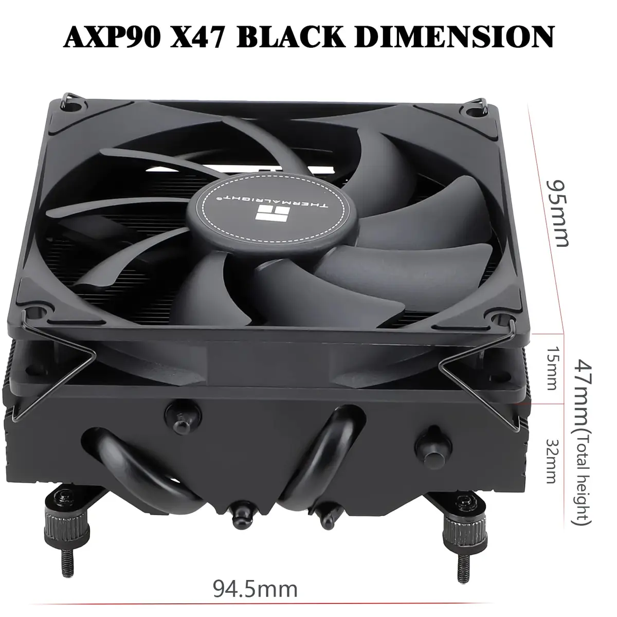 Thermalright AXP90-X47 Black Low Profile CPU Cooler 47mm Height | Compatible with AMD AM4 AM5/Intel LGA 1700/1200/115X - view 6