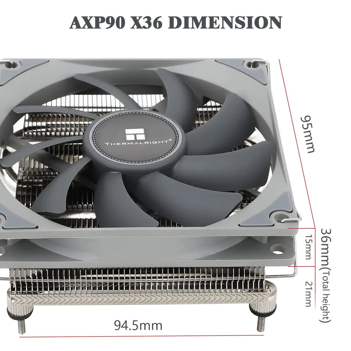 Thermalright AXP90 X36 Low Profile ITX CPU Cooler 36mm Height | Compatible with AMD AM4 AM5 Intel LGA1700 1200 115X - view 6