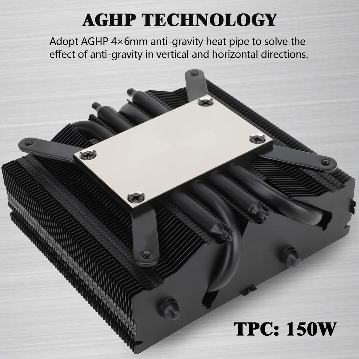 Thermalright AXP-90 X53 Black Low Profile CPU Cooler 53mm Height | 4 Heat Pipes, 120mm PWM Fan, AM4/LGA1200 Compatible - view 2