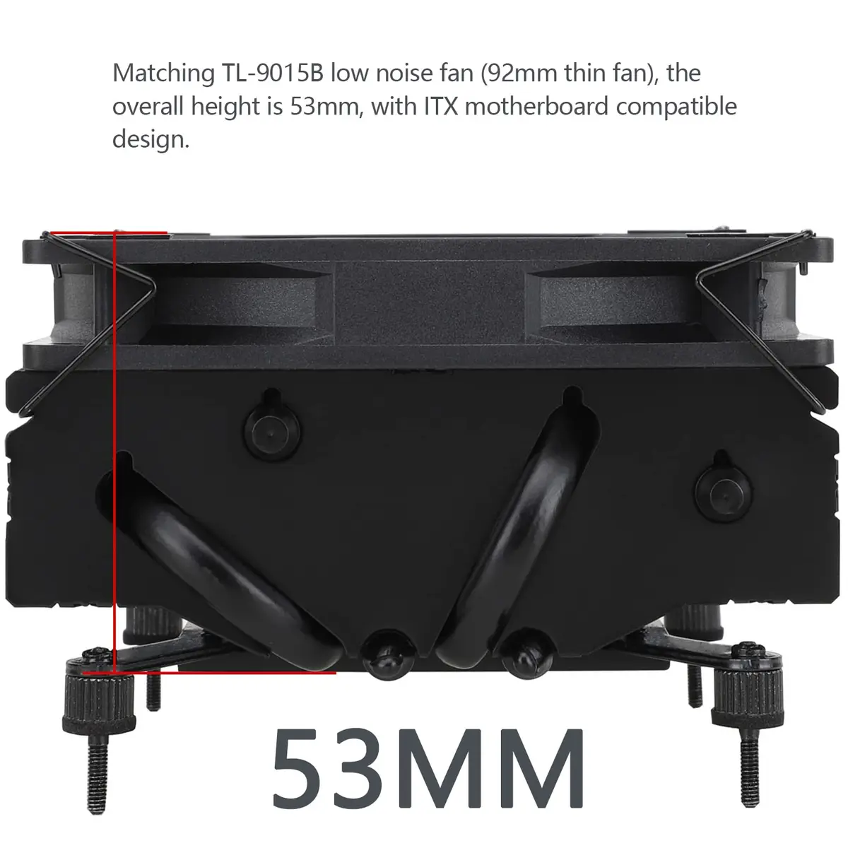 Thermalright AXP-90 X53 Black Low Profile CPU Cooler 53mm Height | 4 Heat Pipes, 120mm PWM Fan, AM4/LGA1200 Compatible - view 3