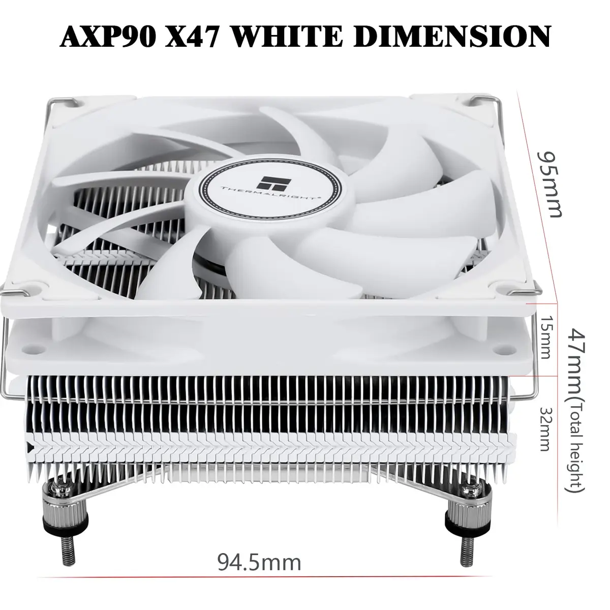 Thermalright AXP90-X47 White Low Profile CPU Cooler 47mm Height | Compatible with Intel LGA1700/1200 & AMD AM4/AM5 - view 6