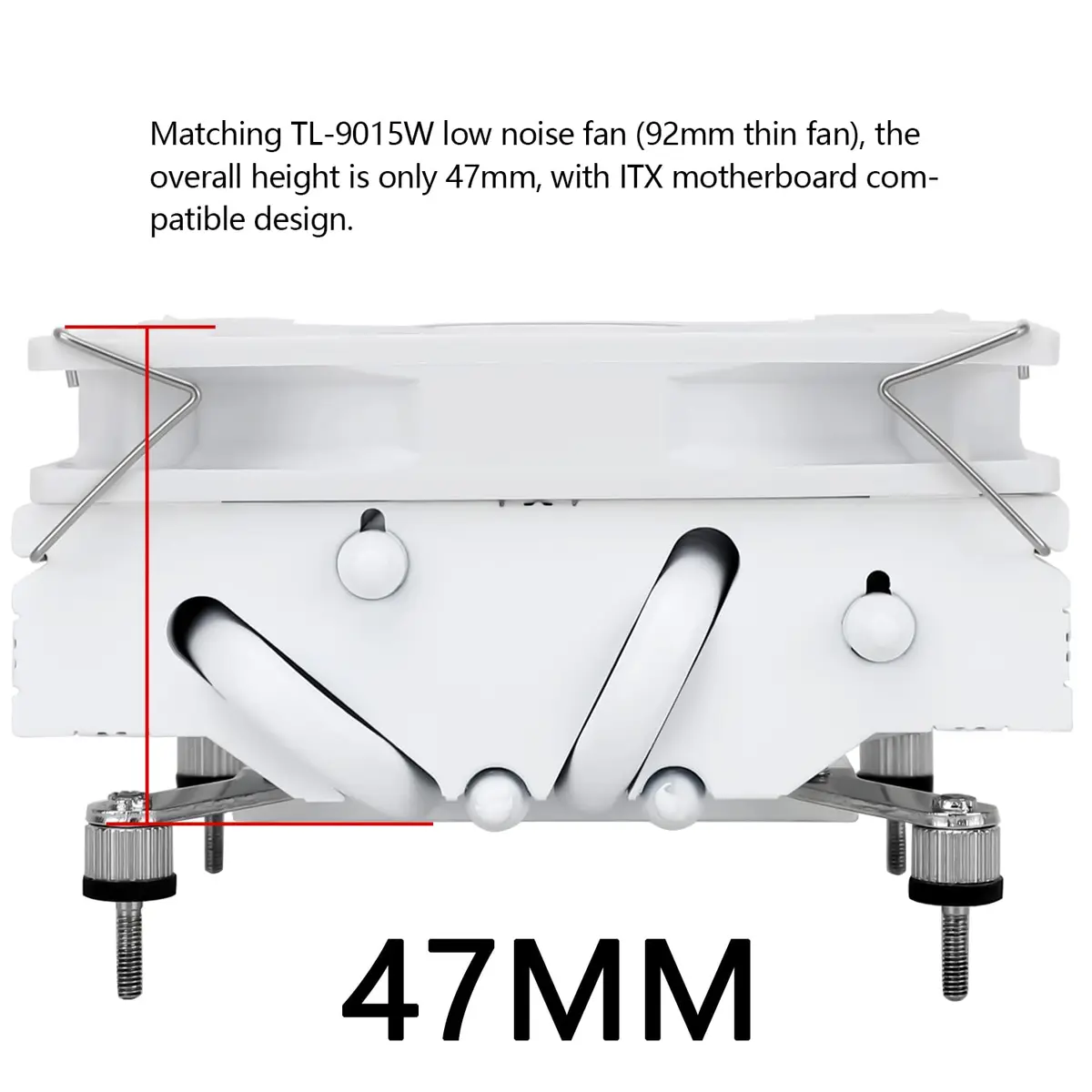 Thermalright AXP90-X47 White Low Profile CPU Cooler 47mm Height | Compatible with Intel LGA1700/1200 & AMD AM4/AM5 - view 3