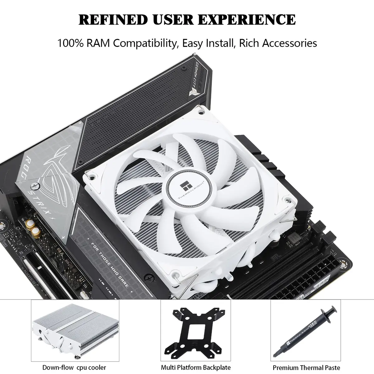 Thermalright AXP90-X47 White Low Profile CPU Cooler 47mm Height | Compatible with Intel LGA1700/1200 & AMD AM4/AM5 - view 4