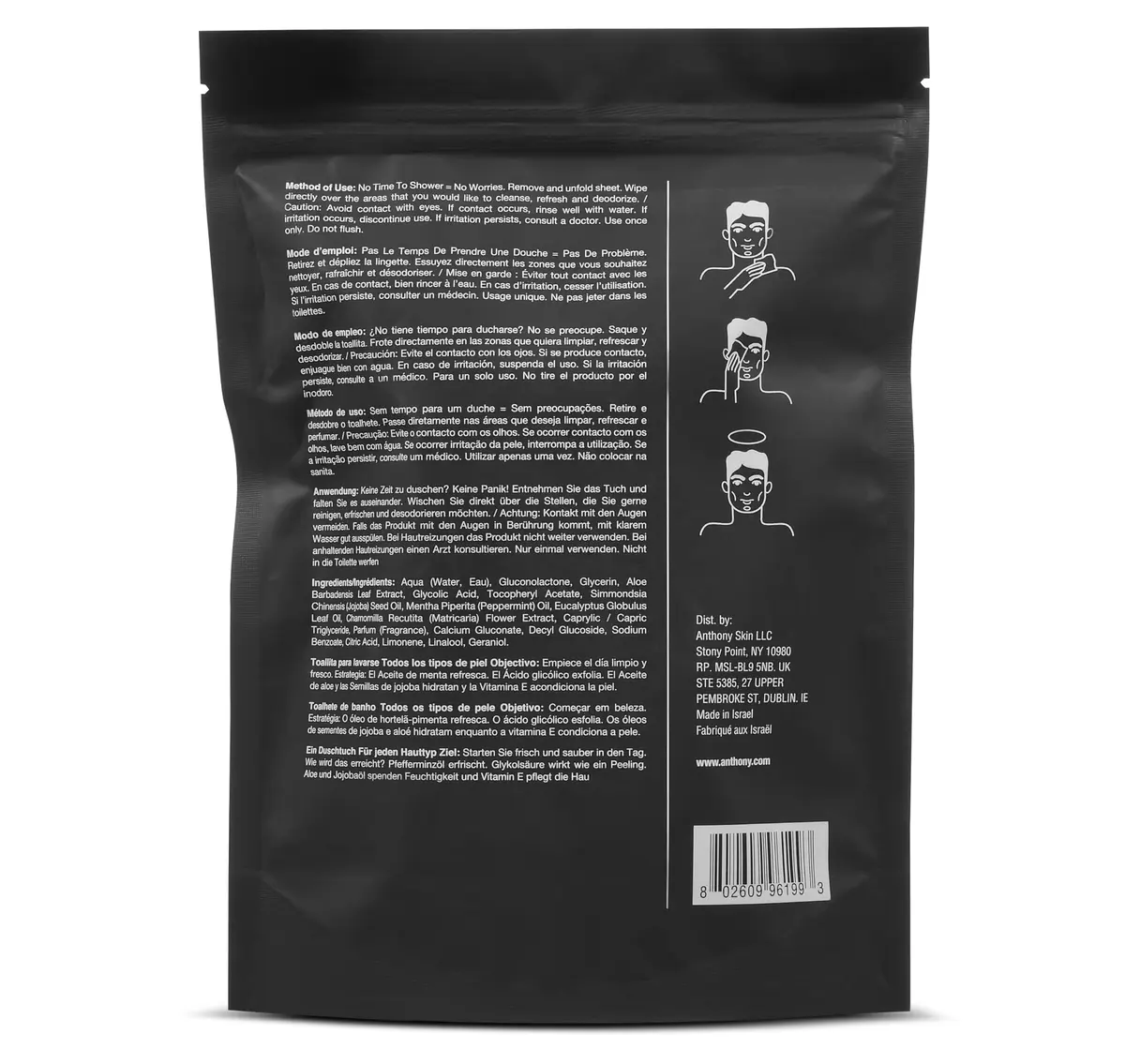 Anthony Body Wipes 48 Count | No-Rinse Body Cleansing Wipes for Travel & Outdoors - view 6