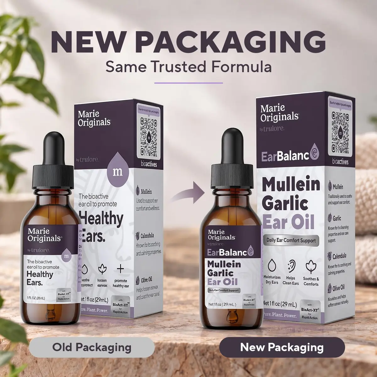 Marie Originals Mullein Garlic Ear Oil Drops, Natural Ear Oil, 2 Pack | Soothes Ear Discomfort & Blockages - view 2