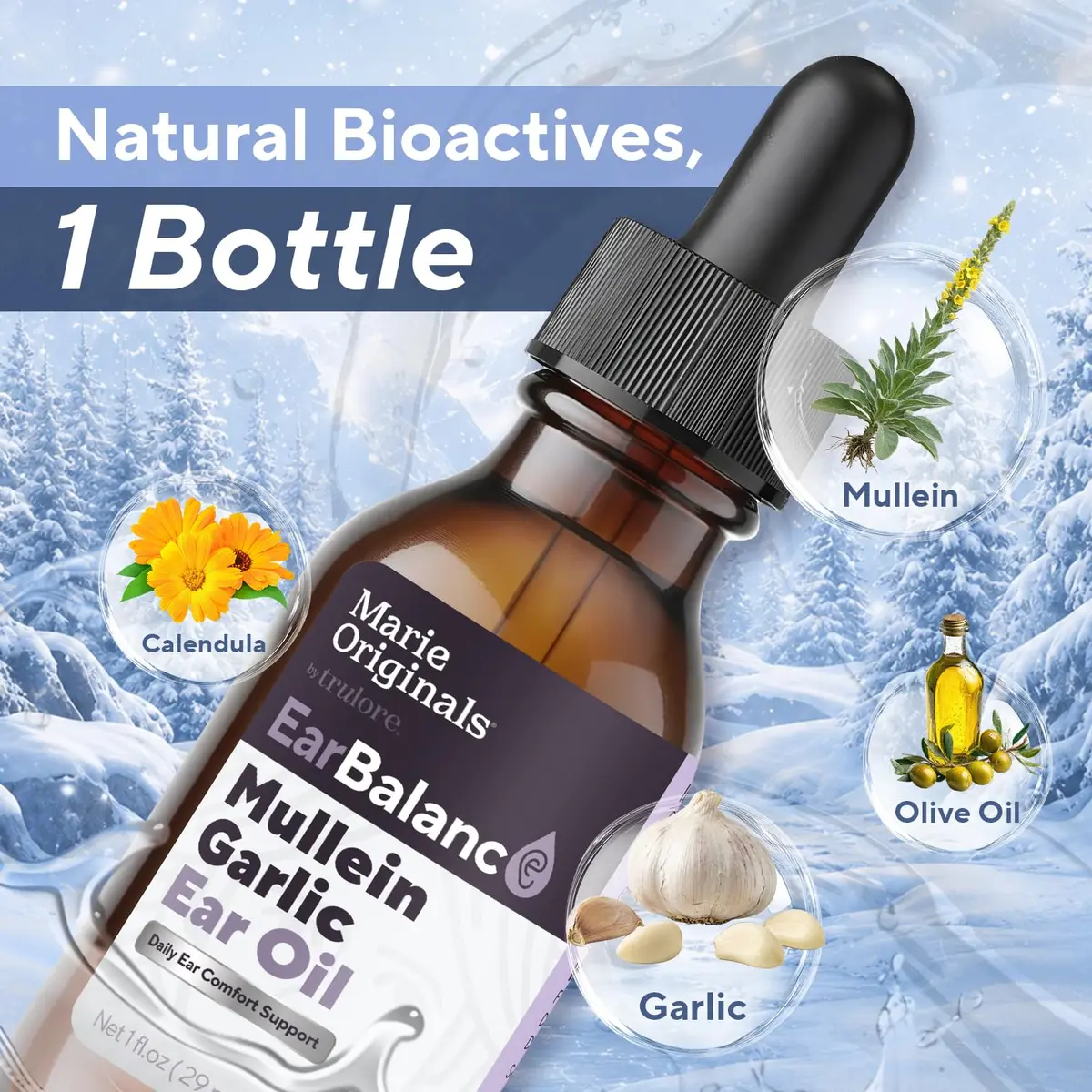 Marie Originals Mullein Garlic Ear Oil Drops, Natural Ear Oil, 2 Pack | Soothes Ear Discomfort & Blockages - view 4