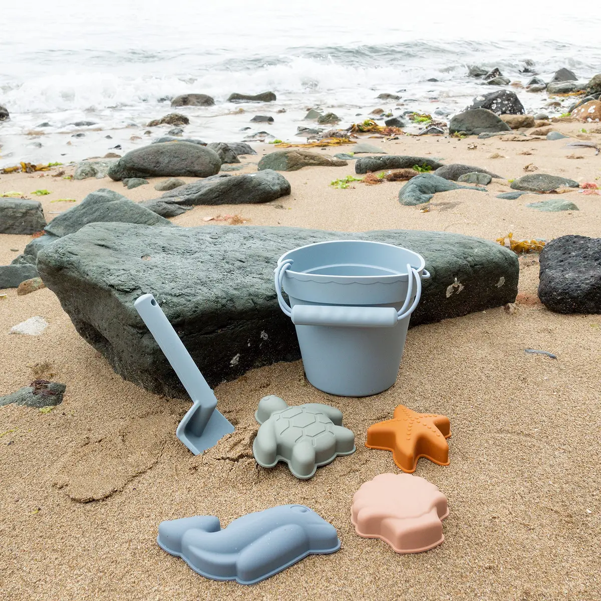 BLUE GINKGO Silicone Beach Toys, 7-Piece Set | Soft, Travel-Ready Sand Play for Kids - view 9