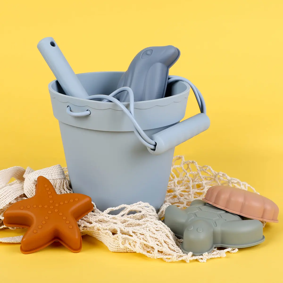 BLUE GINKGO Silicone Beach Toys, 7-Piece Set | Soft, Travel-Ready Sand Play for Kids - view 3