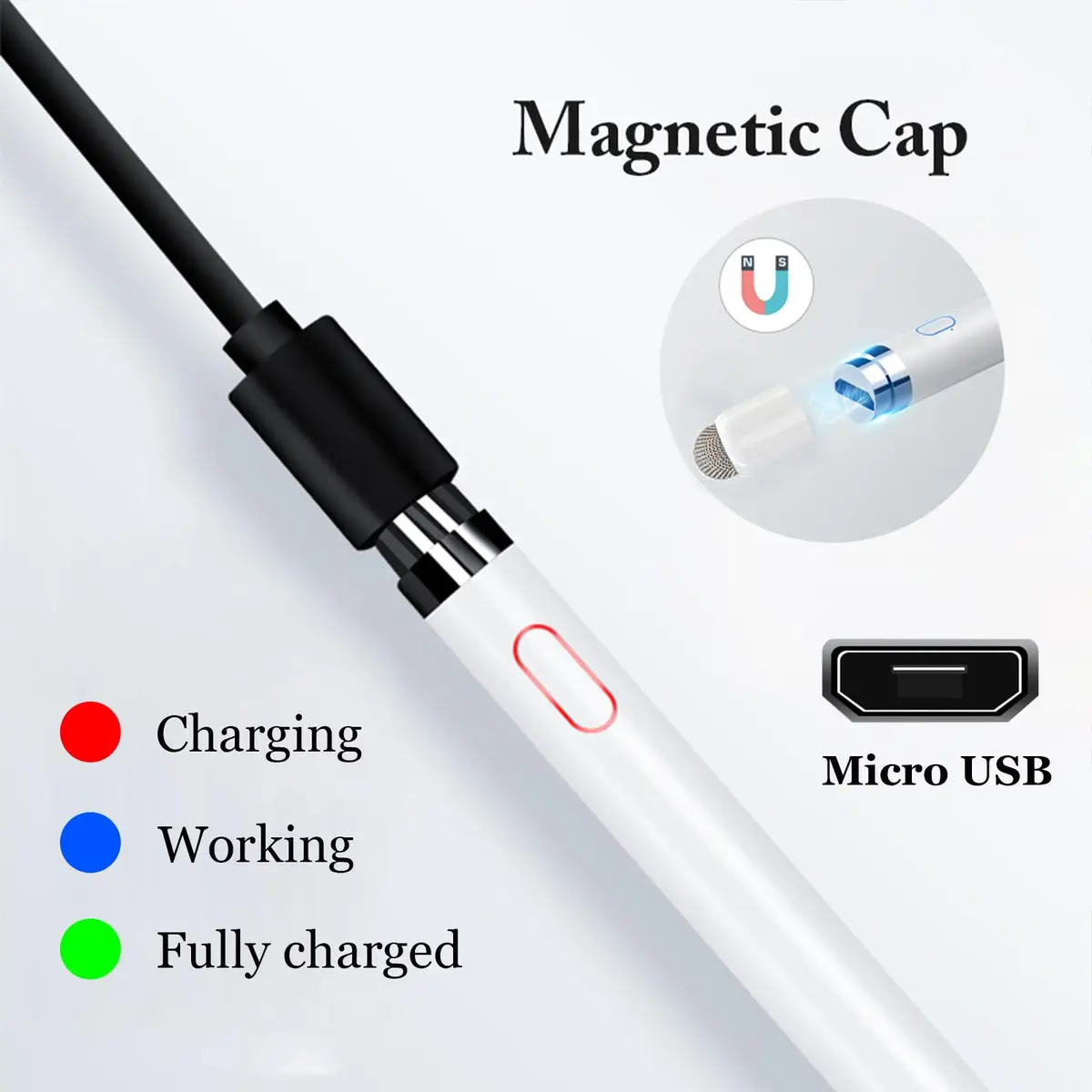 CMARS Stylus Pen for iPad/iPhone/Switch | Rechargeable Touchscreen Pen, White - view 5