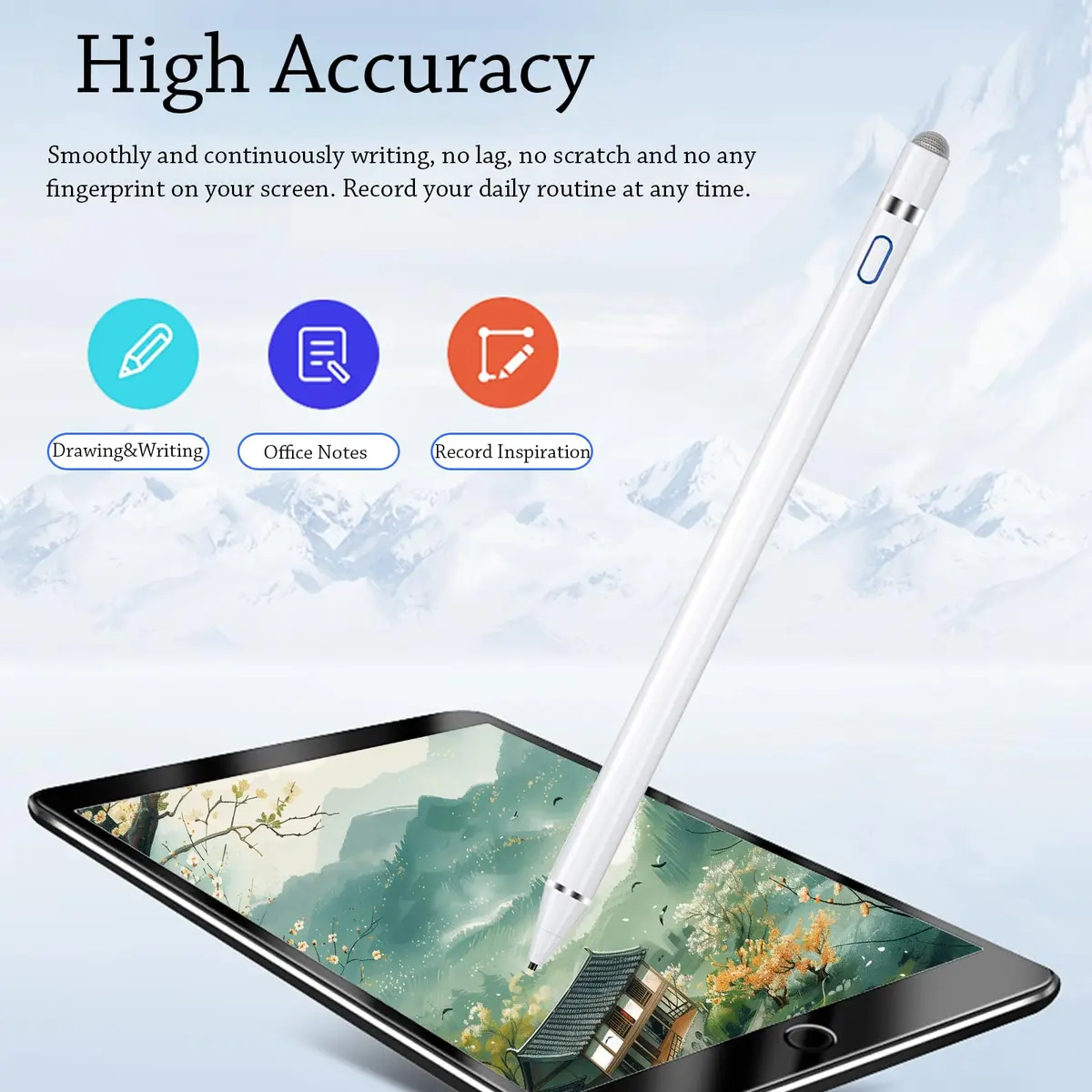 CMARS Stylus Pen for iPad/iPhone/Switch | Rechargeable Touchscreen Pen, White - view 3