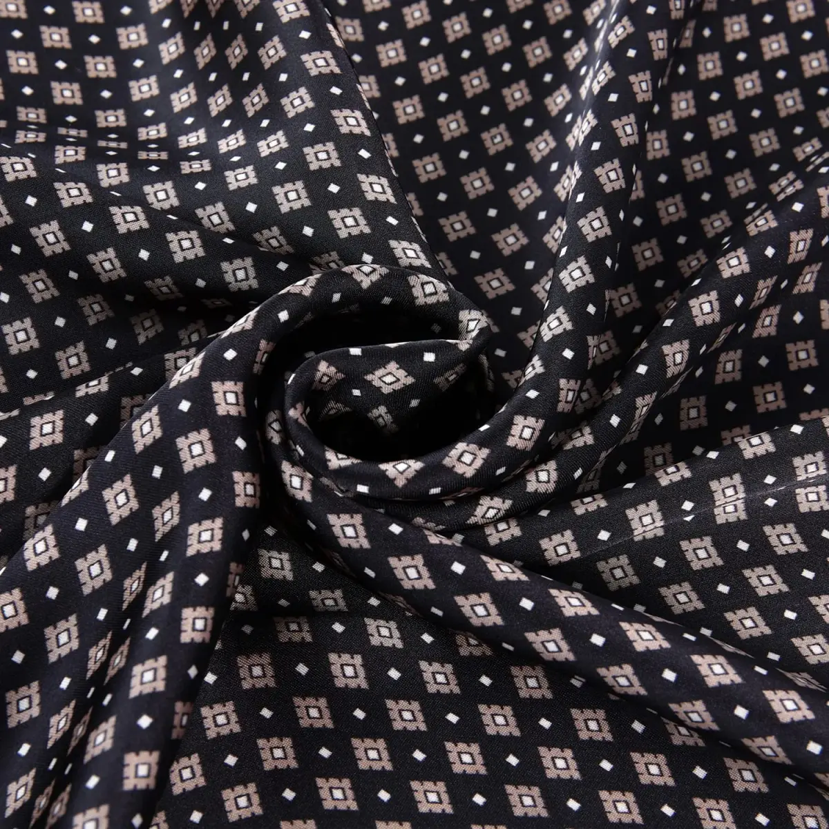 GERINLY Black Silk Bandana for Men Fashion Neckerchief Plaid Scarf 70cm (27.5 inches) | Classic Style - view 7