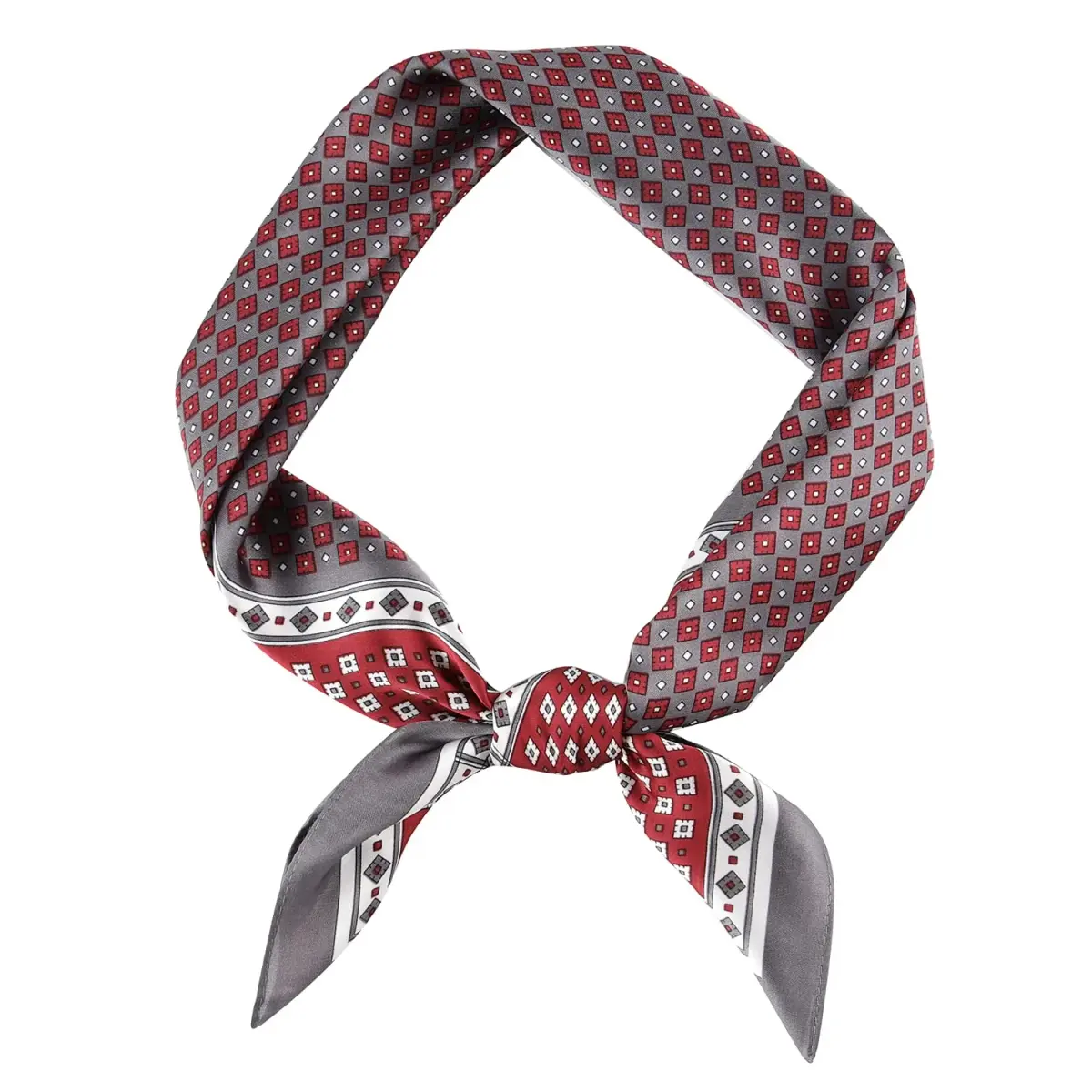 GERINLY Retro Silk Bandana Chic Neck Scarf for Men 70cm (27.5 inches) | Classic Plaid Business Accessory - main product image