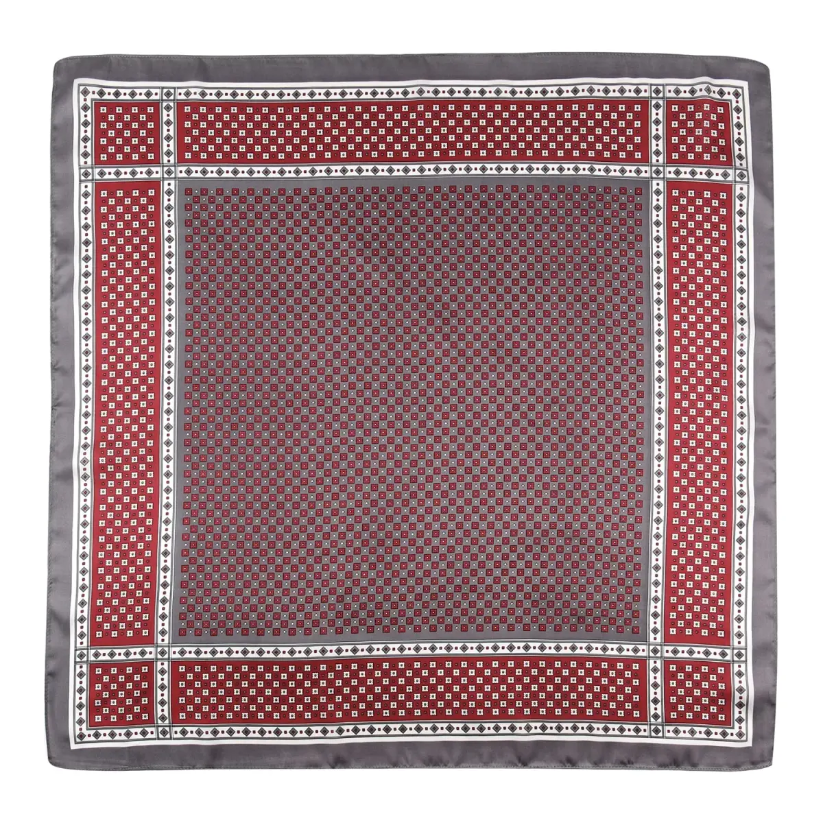 GERINLY Retro Silk Bandana Chic Neck Scarf for Men 70cm (27.5 inches) | Classic Plaid Business Accessory - view 2
