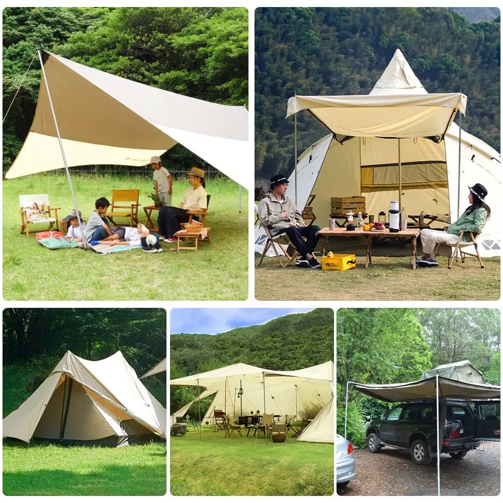 KOMCLUB Telescoping Tent Poles Set of 2 | Heavy Duty Stainless Steel Adjustable Poles for Tarps & Tents - view 7