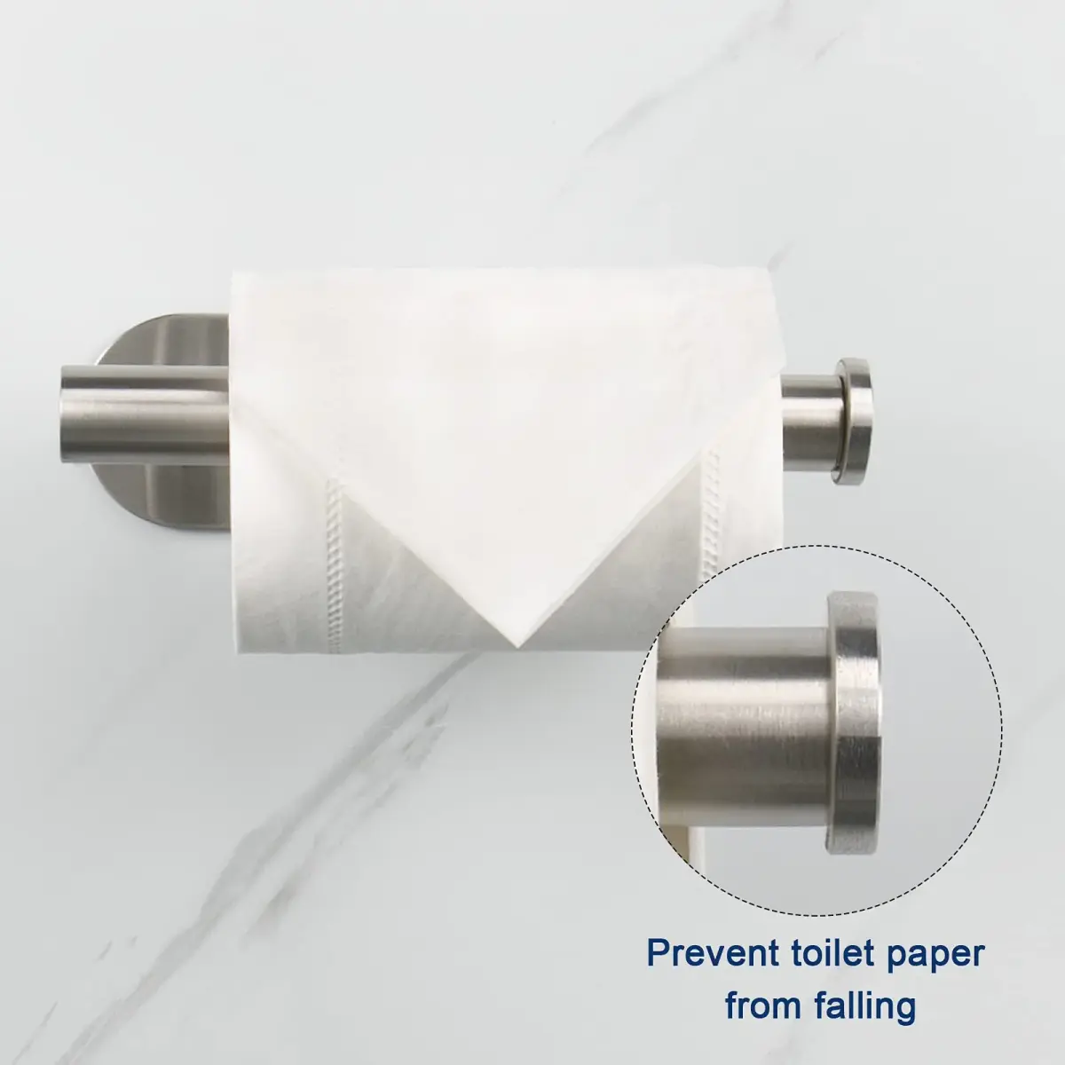 NearMoon Self Adhesive Toilet Paper Holder SUS304 Stainless Steel | Rustproof Brushed Nickel (1 Pack) - view 6