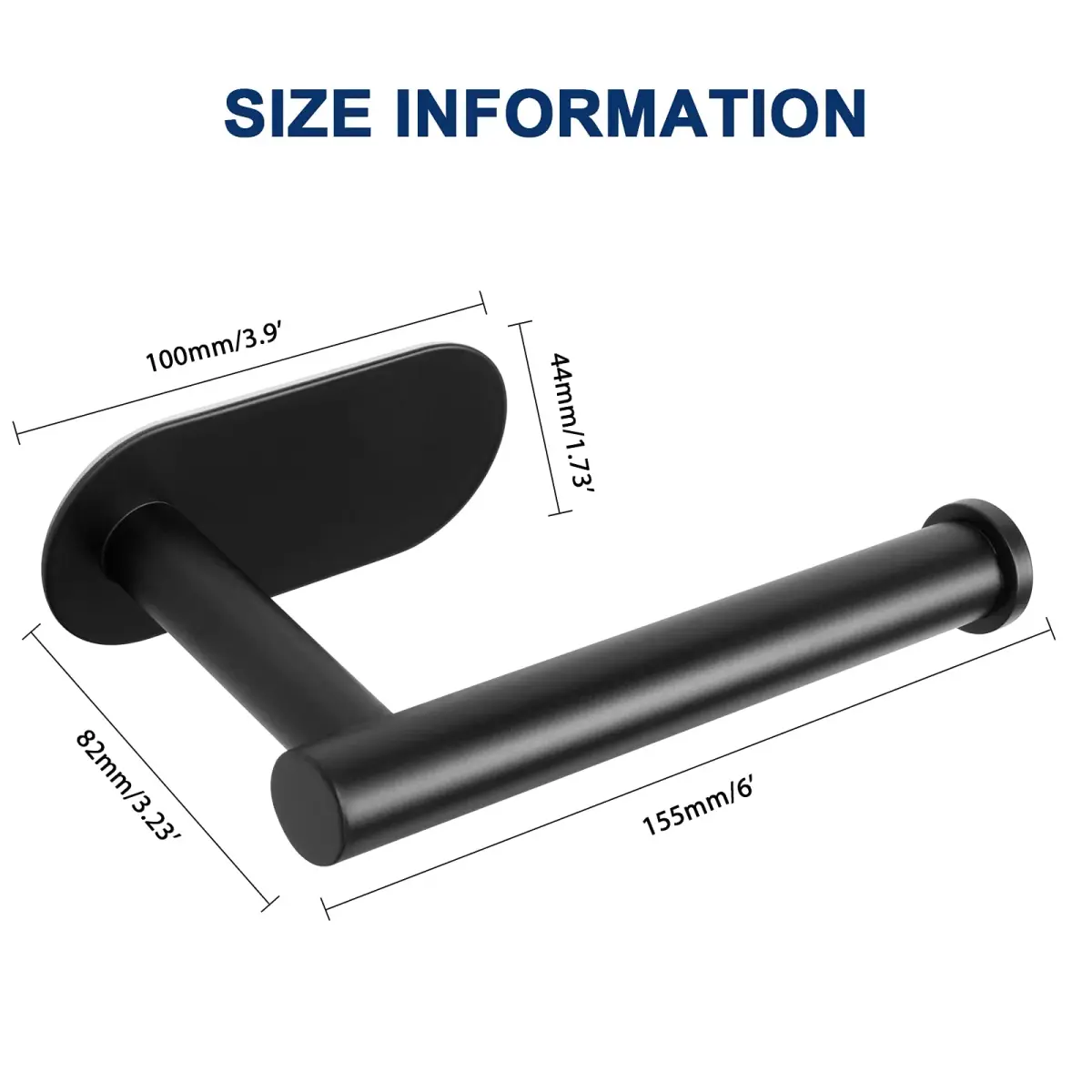 NearMoon Self Adhesive Toilet Paper Holder Matte Black | Rustproof SUS304 Stainless Steel, No Drilling Required - view 4