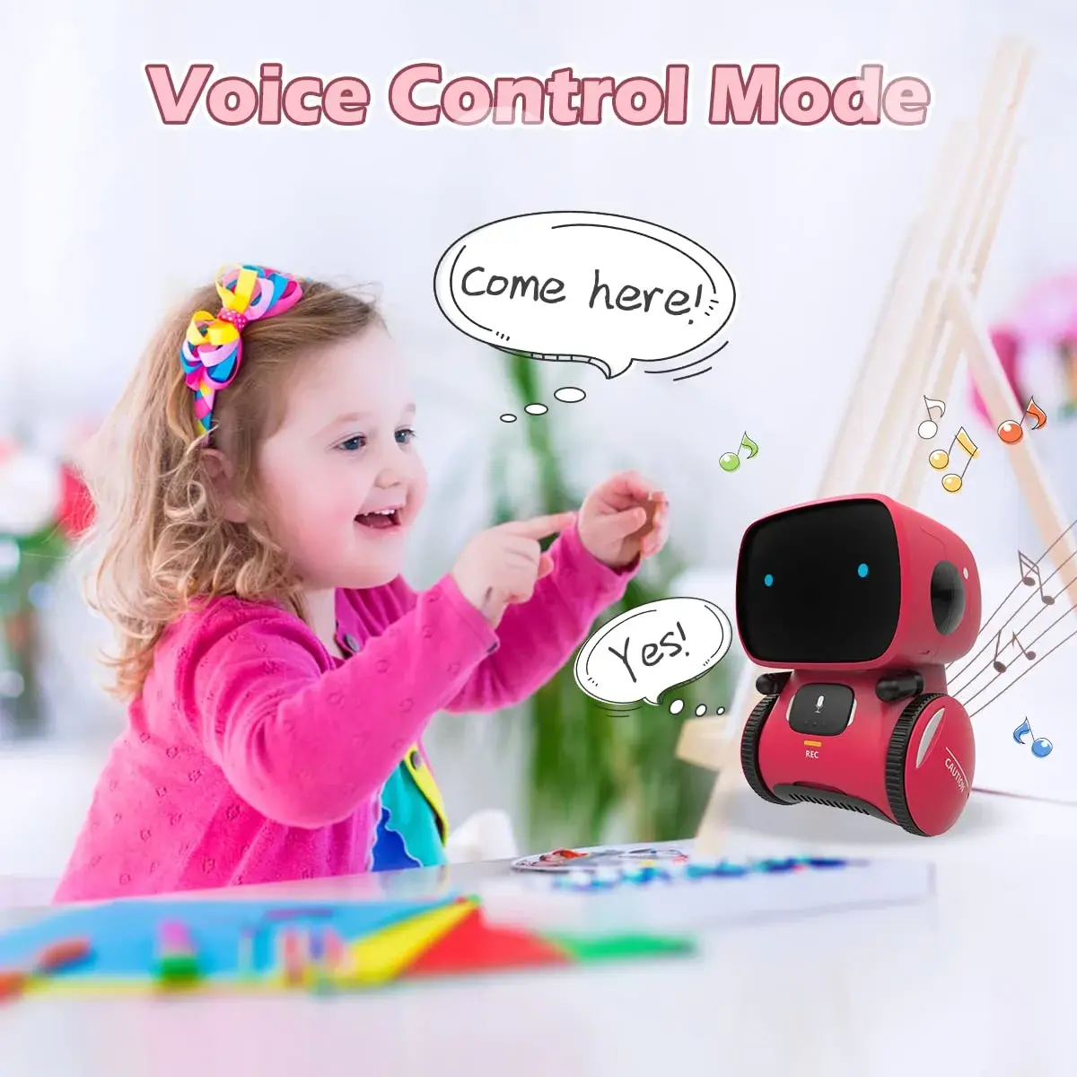 KaeKid Interactive Smart Robot Toy for Girls 3-5 Years, Voice Control, Singing, Dancing, Repeating, Recording, 13.1cm (5.1 Inch) | Educational STEM Toy - view 5