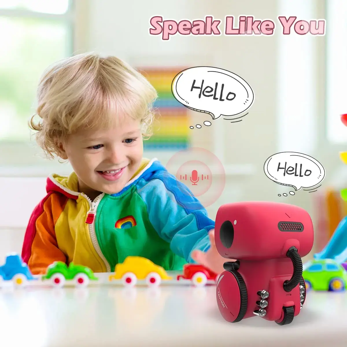 KaeKid Interactive Smart Robot Toy for Girls 3-5 Years, Voice Control, Singing, Dancing, Repeating, Recording, 13.1cm (5.1 Inch) | Educational STEM Toy - view 6