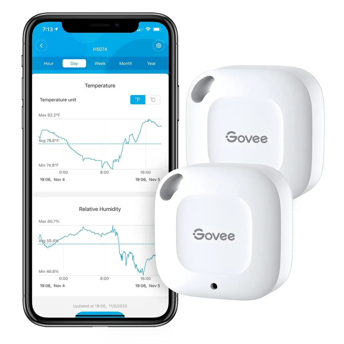 Govee Smart Bluetooth Thermometer Hygrometer 2 Pack | Real-time Monitoring & Alerts - main product image