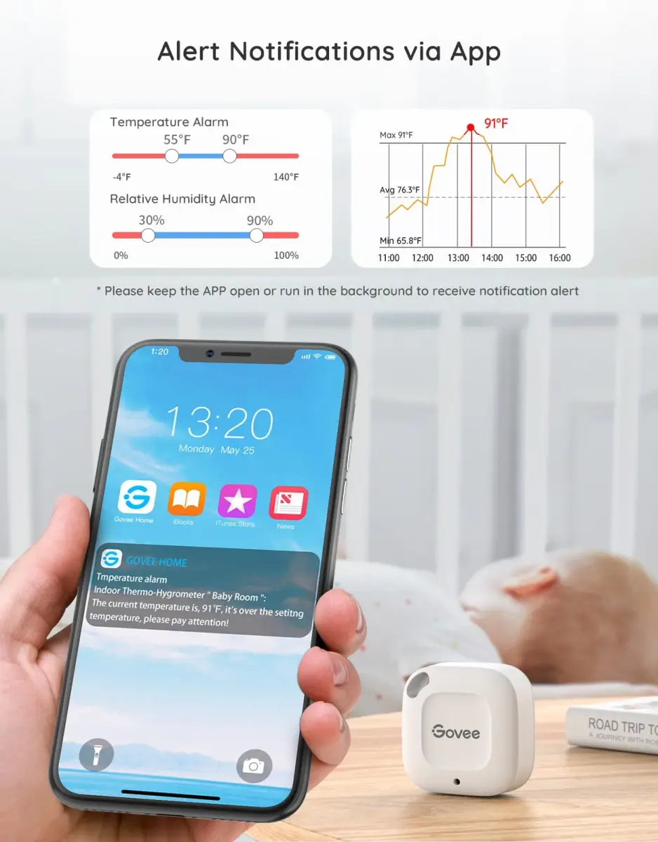 Govee Smart Bluetooth Thermometer Hygrometer 2 Pack | Real-time Monitoring & Alerts - view 3