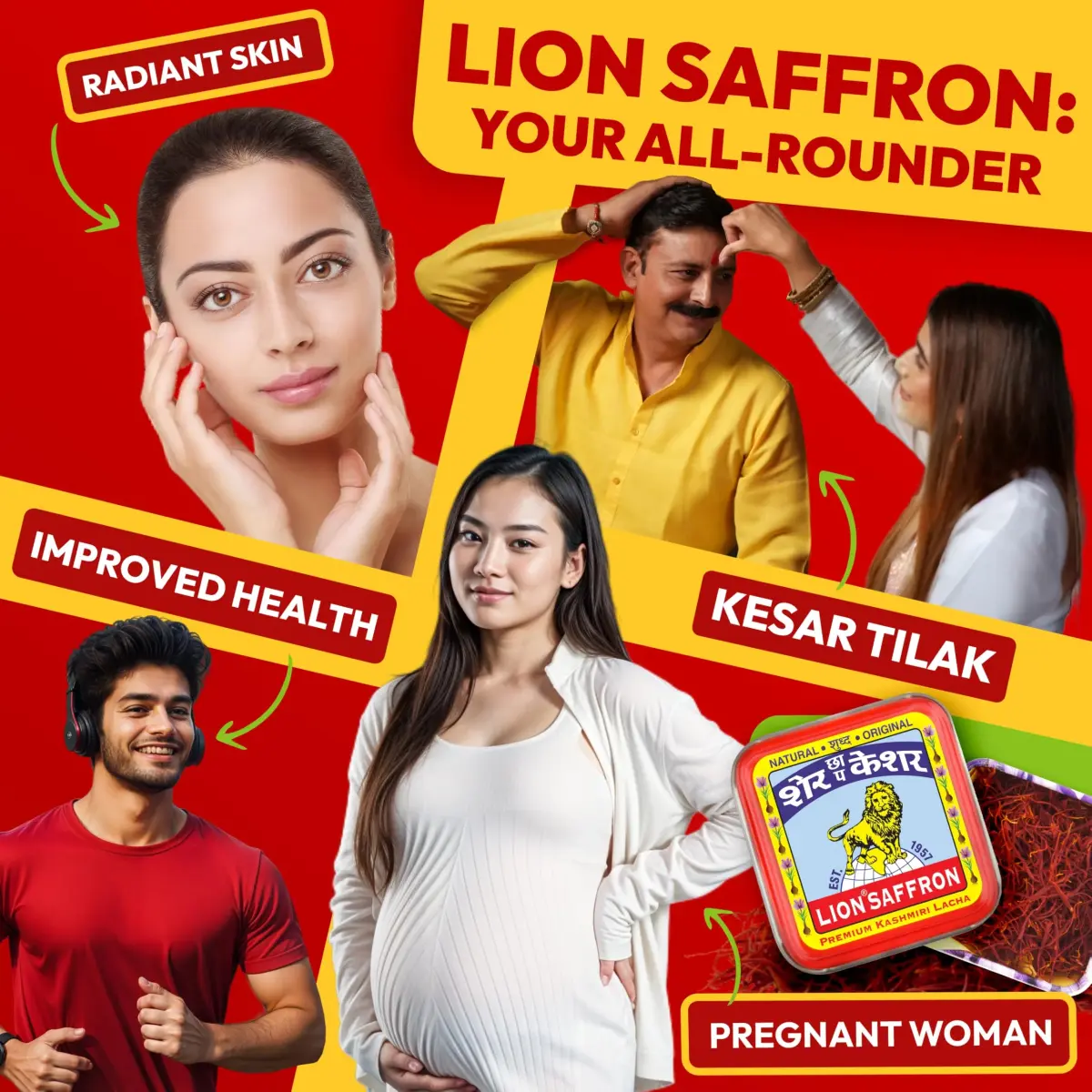 Lion Brand Saffron Lacha Saffron Threads 3g (0.106 oz) | Certified Grade A Kashmiri Kesar for Biryani, Beauty, Health - view 5