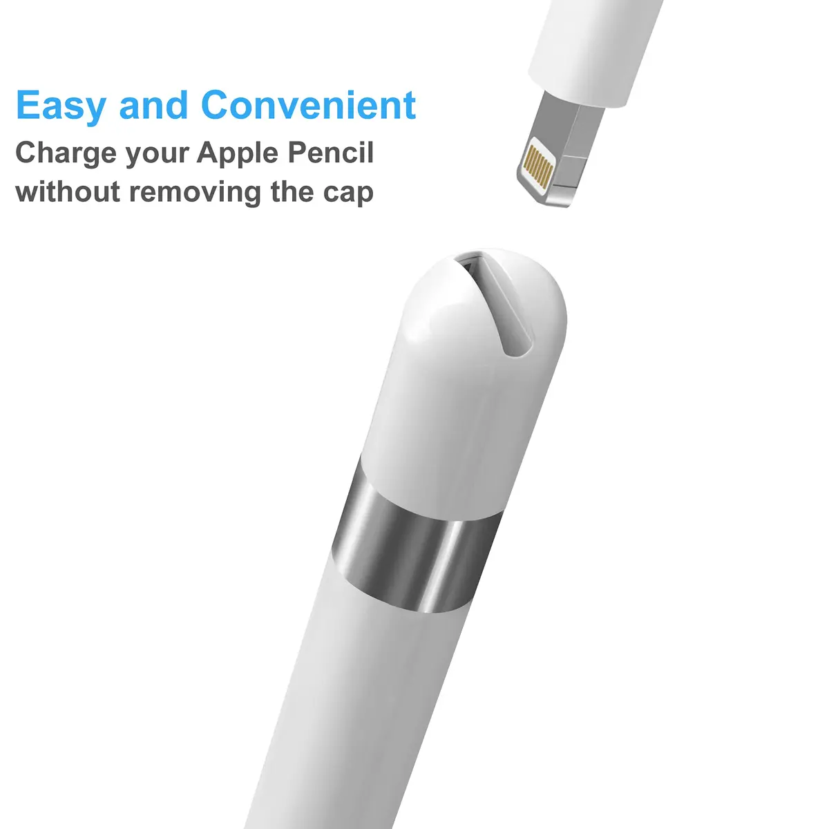 TechMatte Charger Adapter & Cap 2-in-1 for Apple Pencil 1st | Non-Magnetic, Direct Charging - view 2