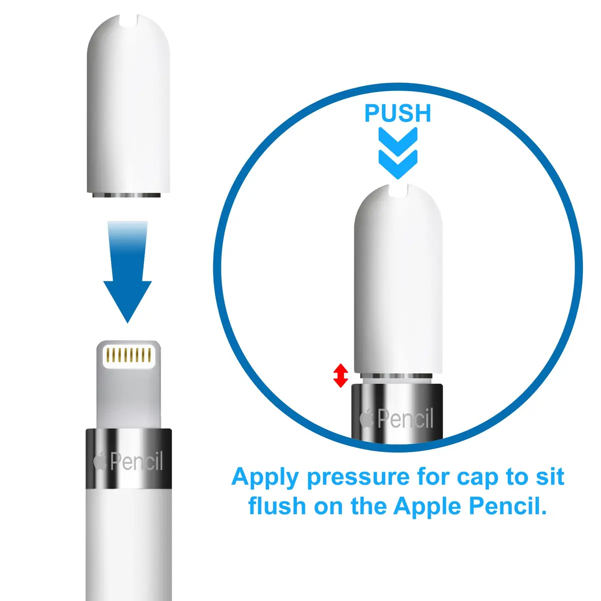 TechMatte Charger Adapter & Cap 2-in-1 for Apple Pencil 1st | Non-Magnetic, Direct Charging - view 3