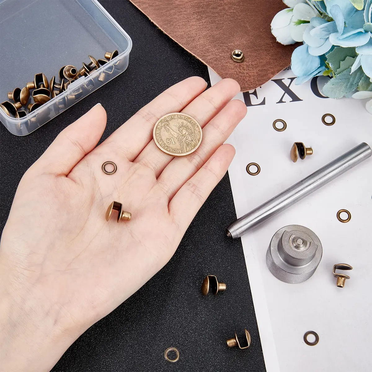 PH PandaHall Shoe Repair Kit Brass Shoe Eyelets & Buckles | Outdoor Hiking & Climbing Accessories - view 9