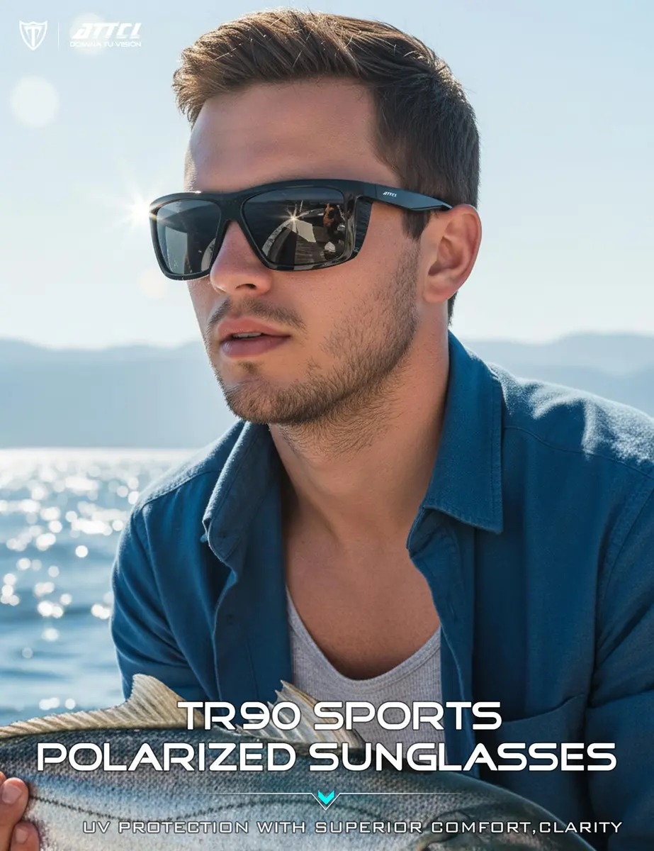 ATTCL Polarized Fishing Sunglasses for Men - TR90 Wrap Around UV400 with Anti-Glare Lens | 58mm (2.28 in) - view 2