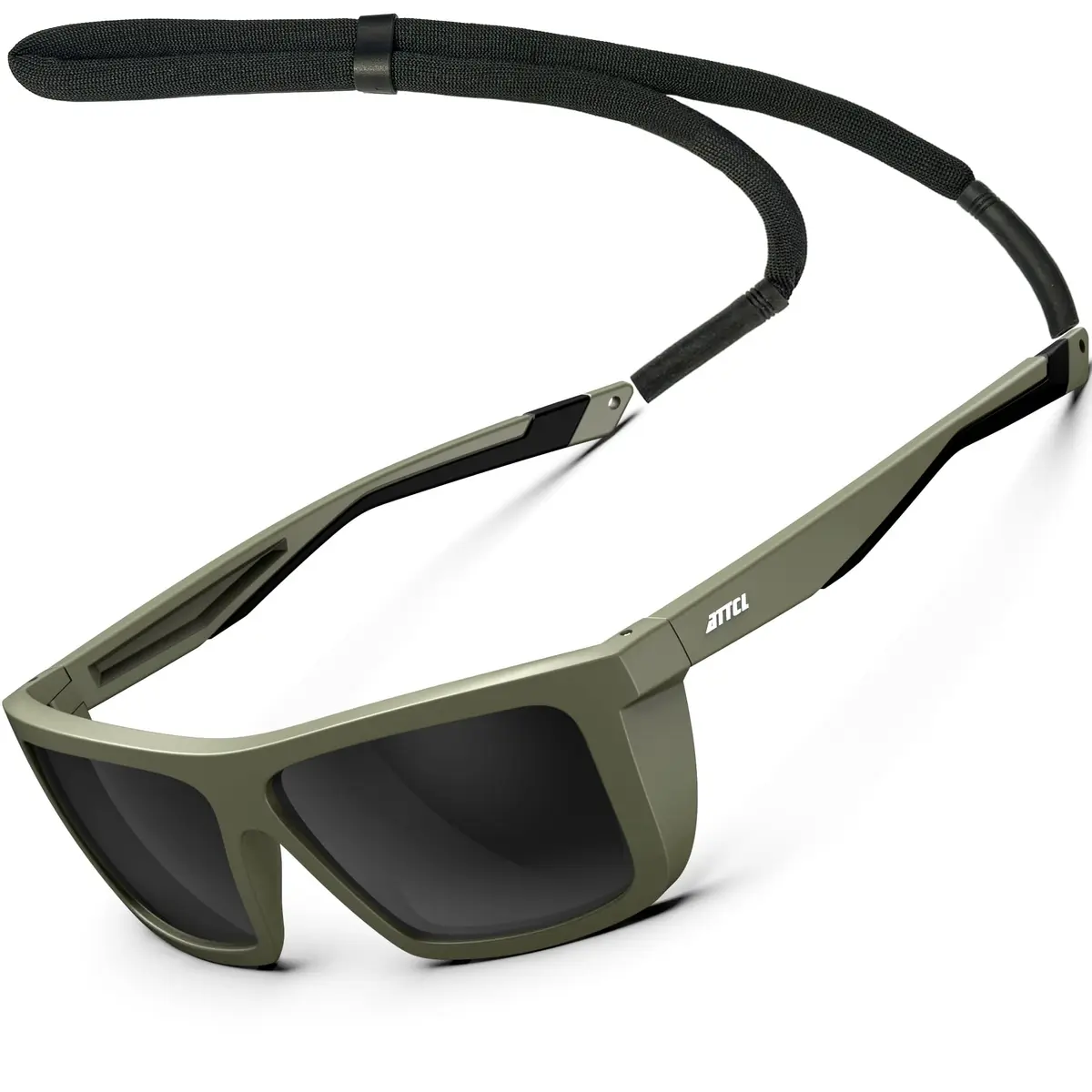 ATTCL Polarized Fishing Sunglasses Men TR90 Wrap Around UV400 | Anti-Glare Square Frame, 58mm Lens Width - main product image