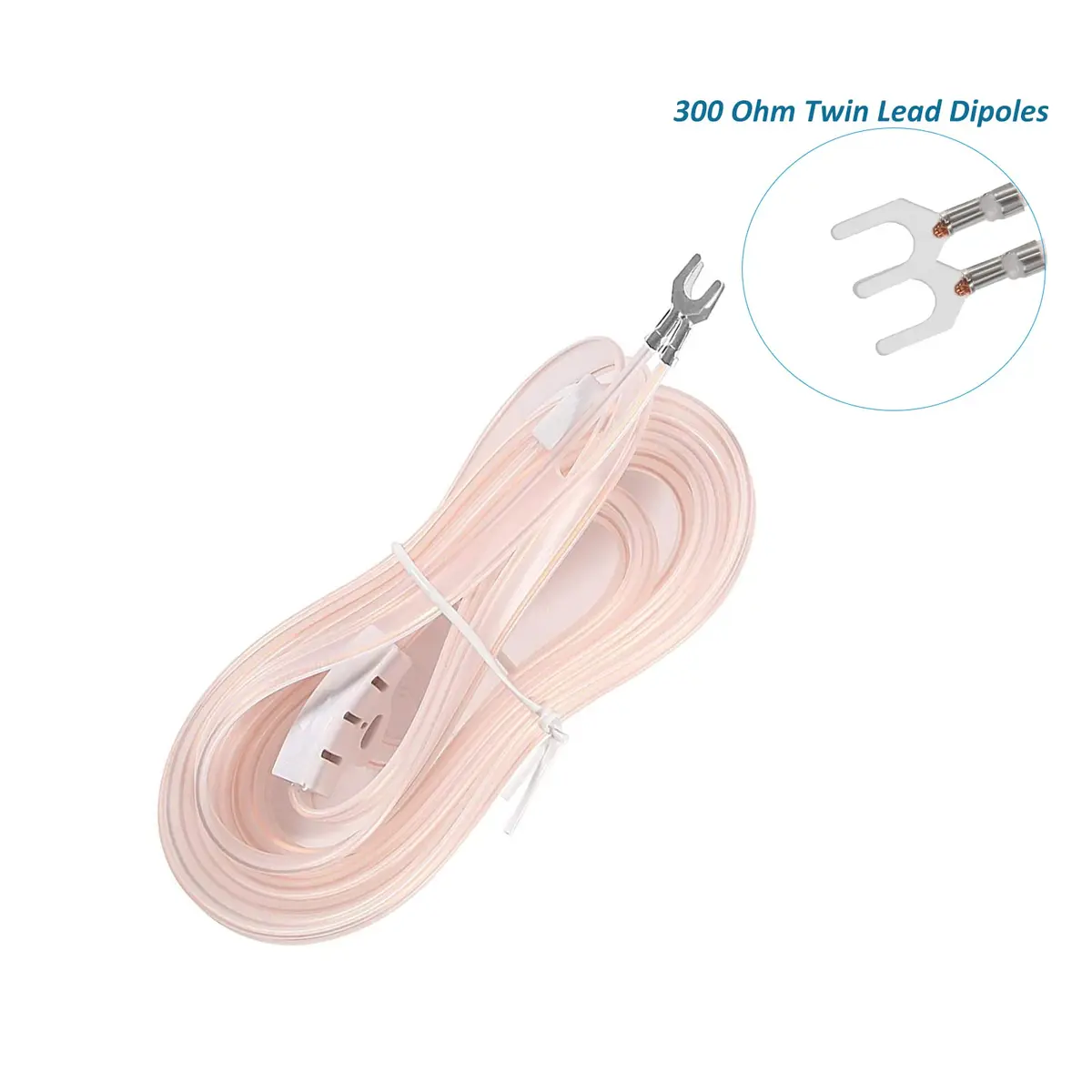 AEDIKO FM Dipole Antenna 300 Ohm T Shape | Improve FM Stereo Reception, 1.5m Cable, White/Black - view 3