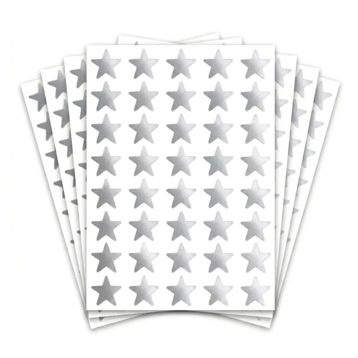 TownStix Silver Foil Star Metallic Stickers 1000 Pack | Permanent Adhesive for Crafts - main product image