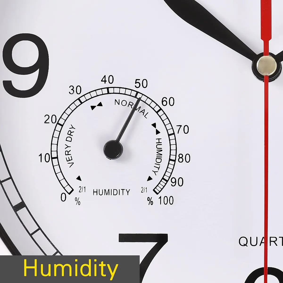 Vigorwise 8 Inch White Wall Clock Silent Wall Clocks with Temperature | Modern Home Decor with Thermo-Hygrometer - view 6