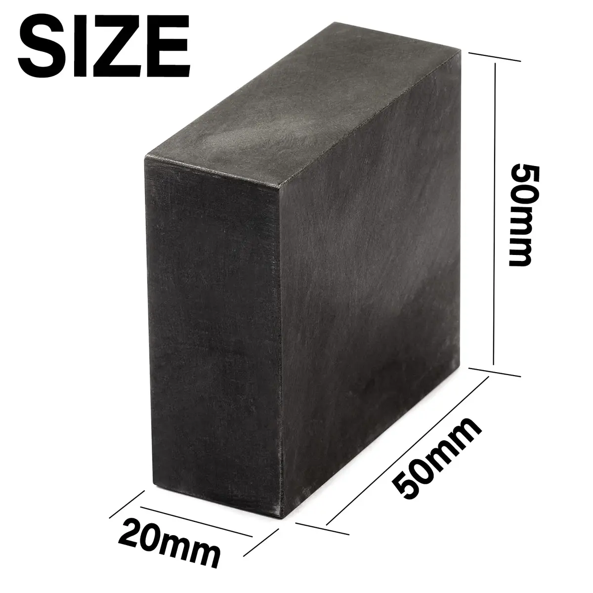 Zxmissu 99.9% High Purity Graphite Ingot Block 50mm x 50mm x 20mm (2-Pack) | EDM Casting Mould Material - view 2