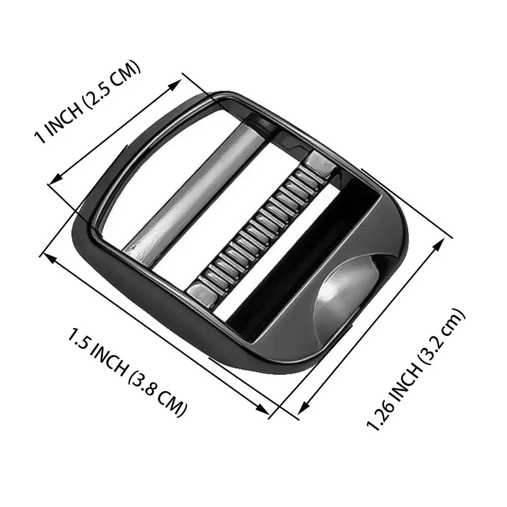 Loosco Zinc Alloy Buckles 25mm | Adjustable Ladder Lock Buckle for Backpack & Bag Straps (4 pack) - view 2