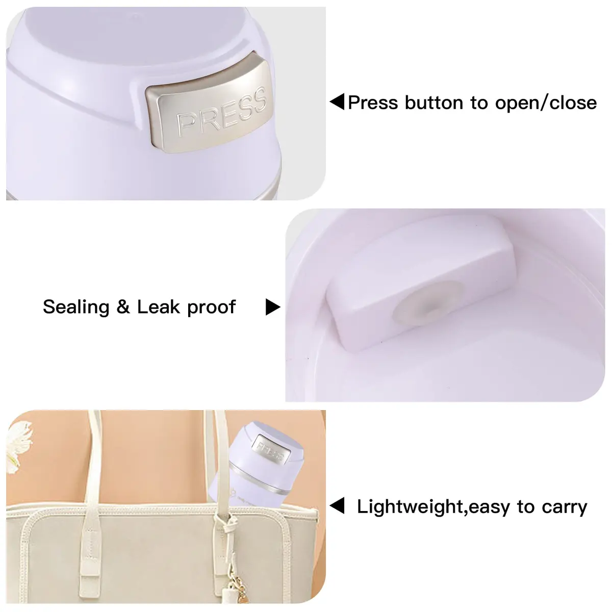 Pretty memory Eyelash Glue Holder for 8 Pcs - White with Gold | Keeps Glue Fresh & Dry - view 5