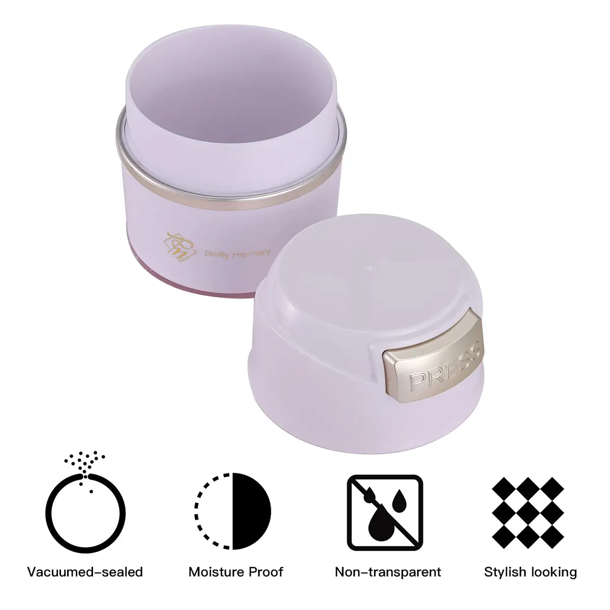 Pretty memory Eyelash Glue Holder for 8 Pcs - White with Gold | Keeps Glue Fresh & Dry - view 7