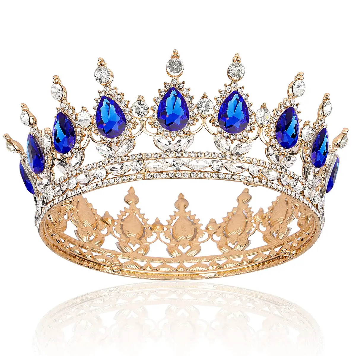COCIDE Gold Crowns for Women Crystal Wedding Tiara and Crowns for Women Rhinestones Queen Headband Hair Accessories for Birthday Party Bridal Prom Costume Cosplay | Elegant Queen Crown, 1.9 inches high, suitable for women - main product image