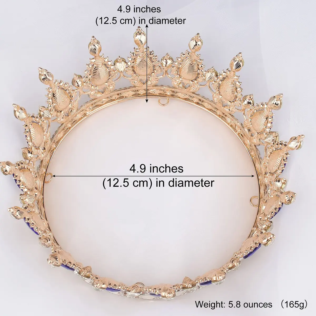 COCIDE Gold Crowns for Women Crystal Wedding Tiara and Crowns for Women Rhinestones Queen Headband Hair Accessories for Birthday Party Bridal Prom Costume Cosplay | Elegant Queen Crown, 1.9 inches high, suitable for women - view 7