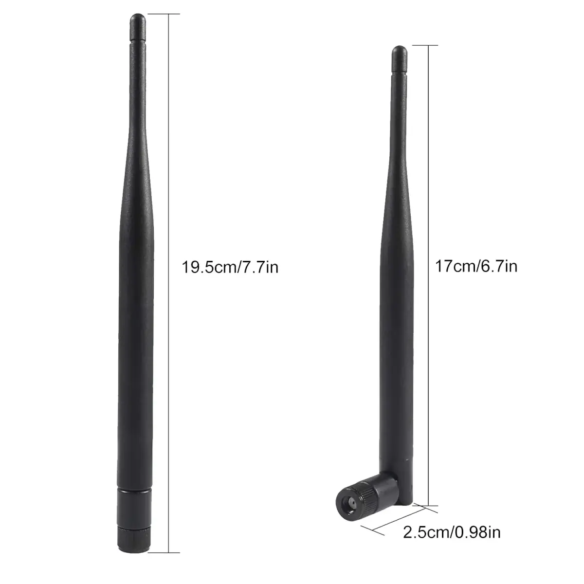 AEDIKO 6dBi Dual Band WiFi Antennas - 2.4GHz & 5GHz - RP-SMA Male - 5 Pcs | Boost Wireless Range for Routers & Cameras - view 3