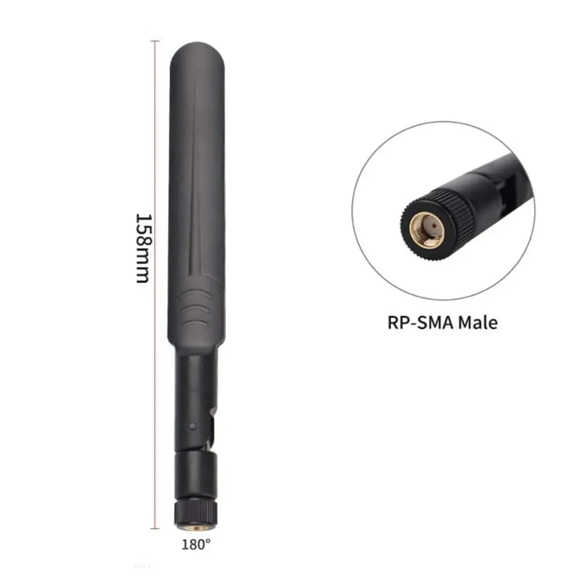 AEDIKO 5pcs Dual Band WiFi Antennas 8dBi Gain | RP-SMA Male Connector - view 2