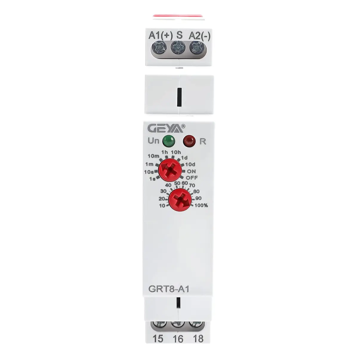 GEYA GRT8-A1 Single Function Delay On Timer Relay AC/DC12-240V, 16A Output | Reliable Electrical Timing Control - main product image