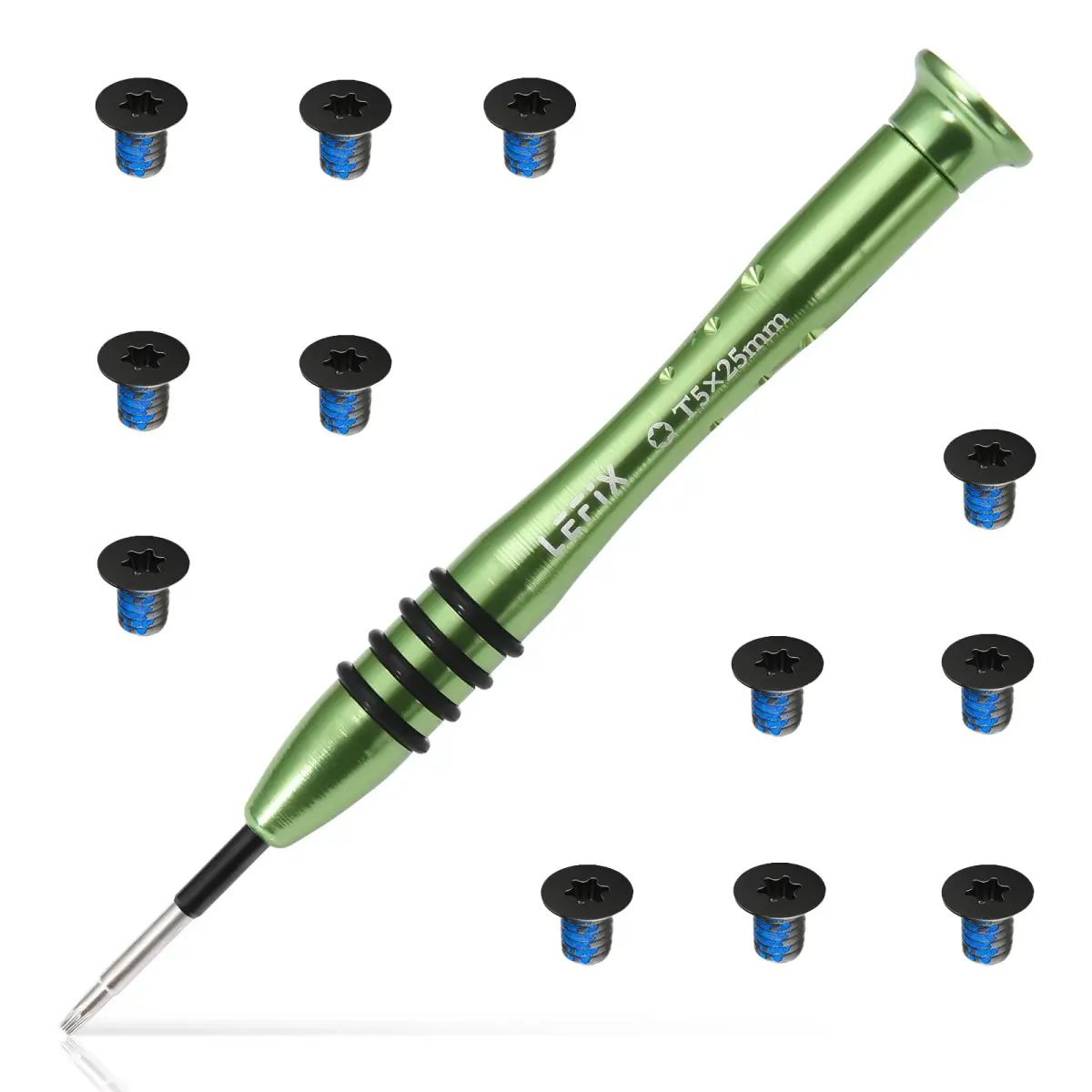 LeFix M2x3mm Torx T5 Screws (12-Pack, Black) with Screwdriver | Compatible with Dell XPS, Razer Blade, HP Envy - main product image