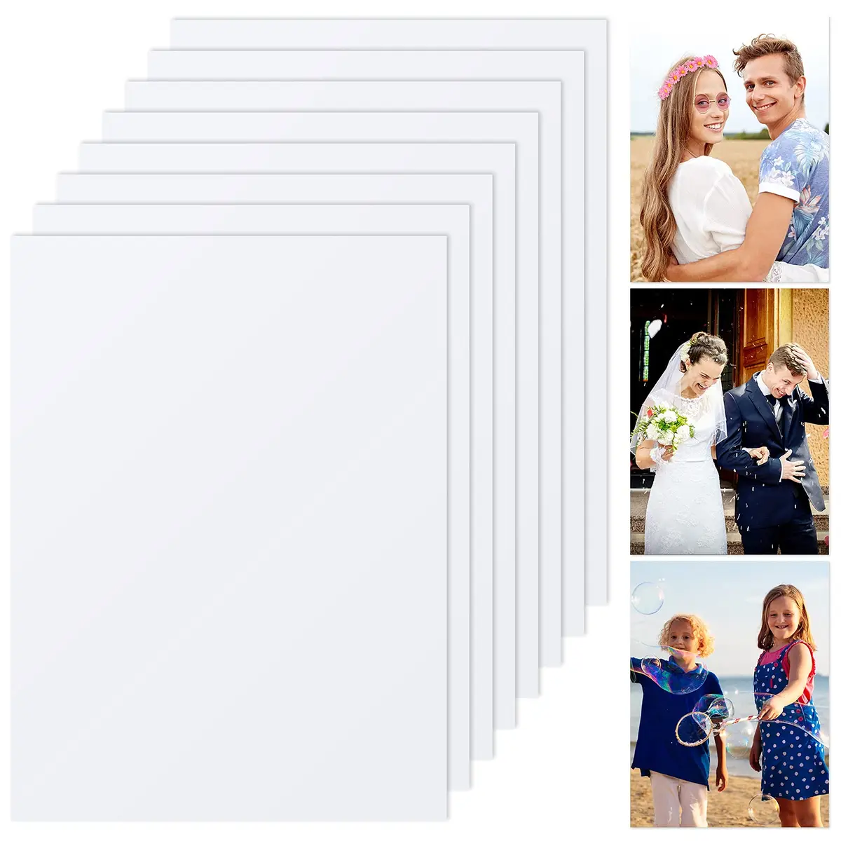 Hotop 8 Pcs Sublimation Aluminum Photo Signs Blanks 6x8 in | DIY Metal Photo Frames for Home & Office - main product image