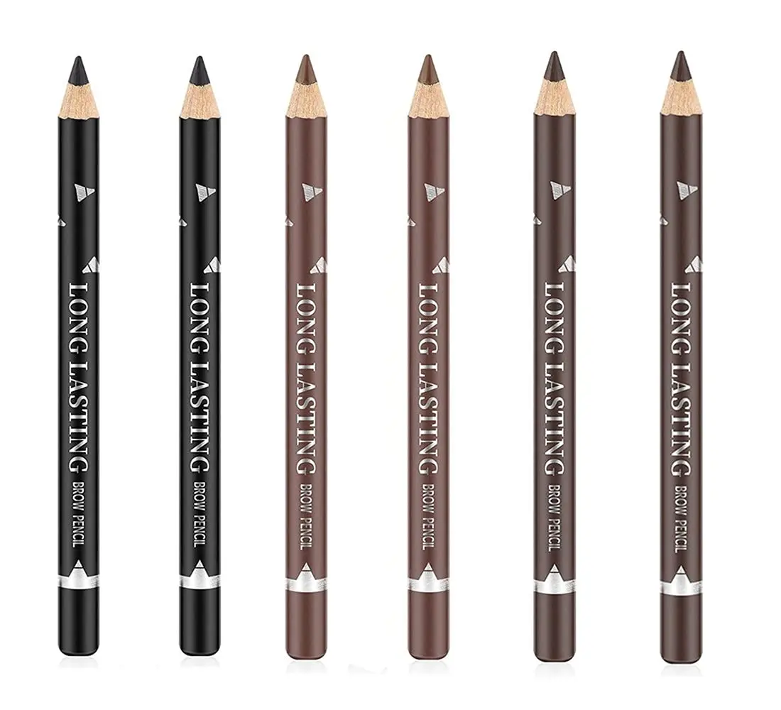 Go Ho Eyebrow & Eye Liner Pencil Set | Sweatproof, Long-lasting, 3 Colors (Black, Brown, Dark Brown) - main product image