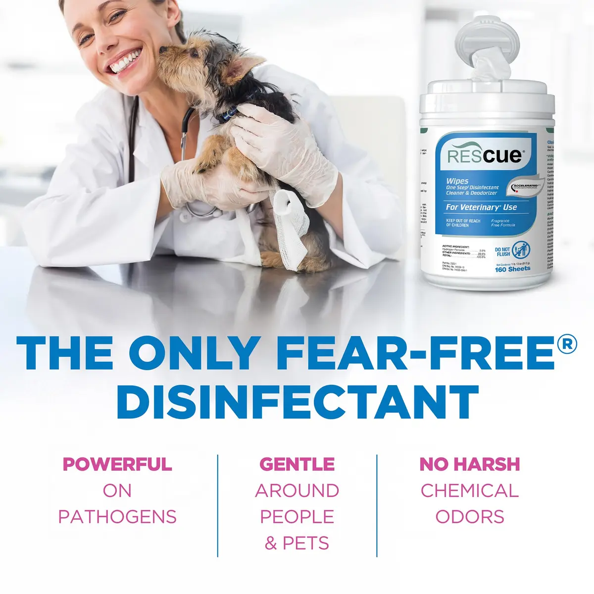 REScue Disinfectant Wipes 12 Pack | Fast-Acting, Safe for Pets & Humans, Eco-Friendly - view 3