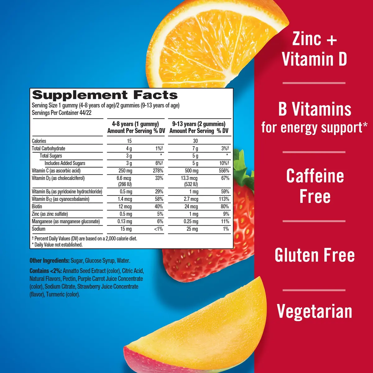 Emergen-C Kidz Vitamin C 250mg Gummies | Immune Support & Energy for Kids (44 Gummies) - view 6
