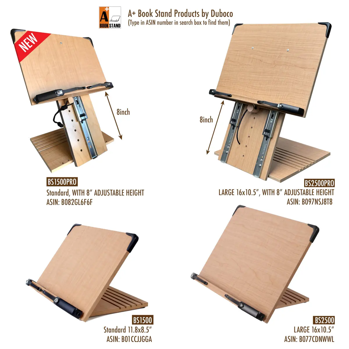 A+ BOOK STAND BS2500PRO XL Super Heavy Duty Book Stand 5.6 lb (2.54 kg) | Adjustable Height & Angle for Textbooks, Tablets, and Hands-Free Reading - view 6
