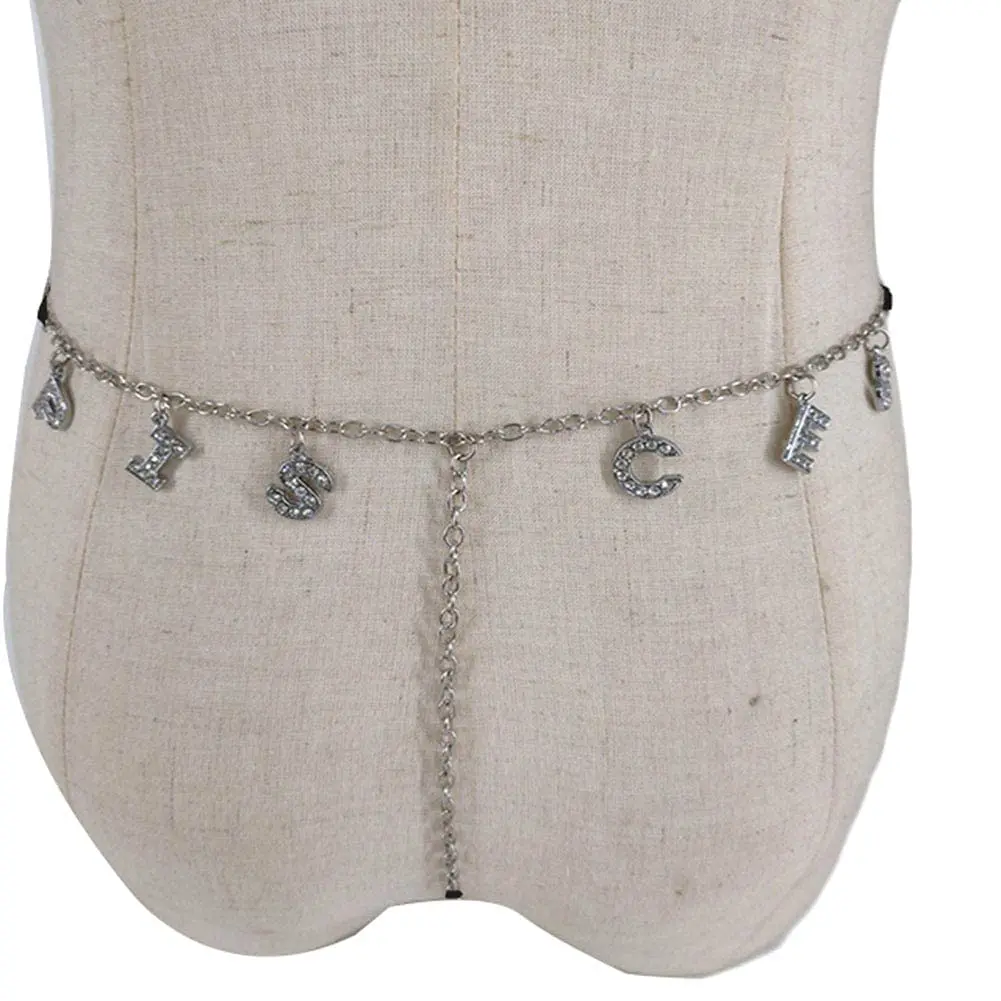 Guroenky Women Rhinestone 12 Constellation G-Thong | Adjustable Pisces Letter Underpants with Belly Chain - view 9
