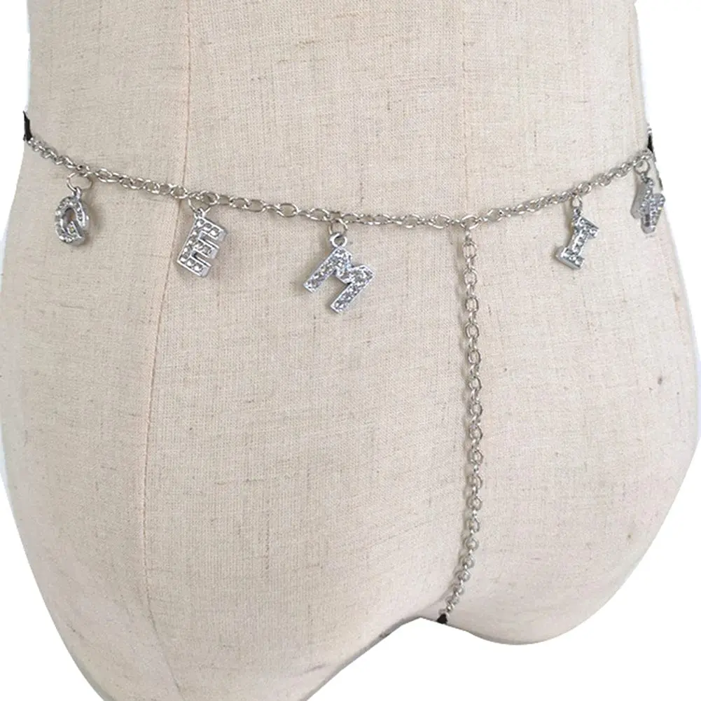 Guroenky Women Rhinestone 12 Constellation G-Thong | Gemini Zodiac Body Chain with Waist Chain (100 characters) - view 8